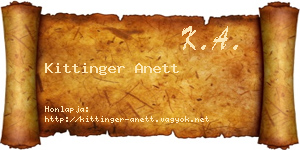 Kittinger Anett névjegykártya