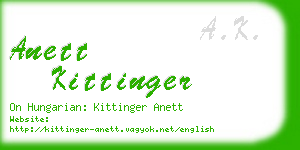 anett kittinger business card